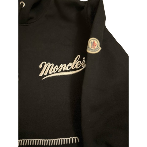 NEW!  MONCLER logo hooded sweatshirt - men’s - SMALL - black - Picture 3 of 4
